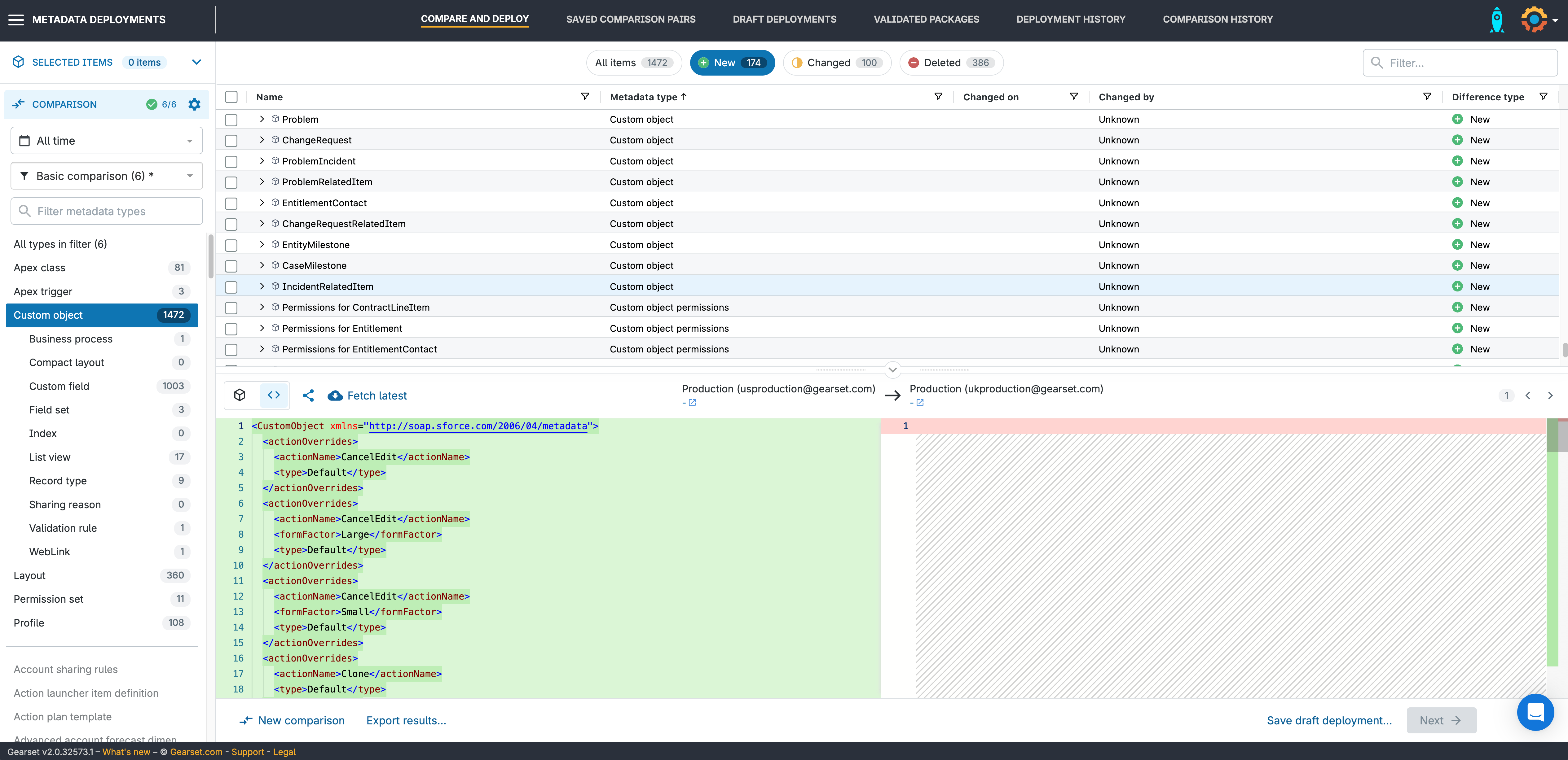 Compare your metadata easily with Gearset